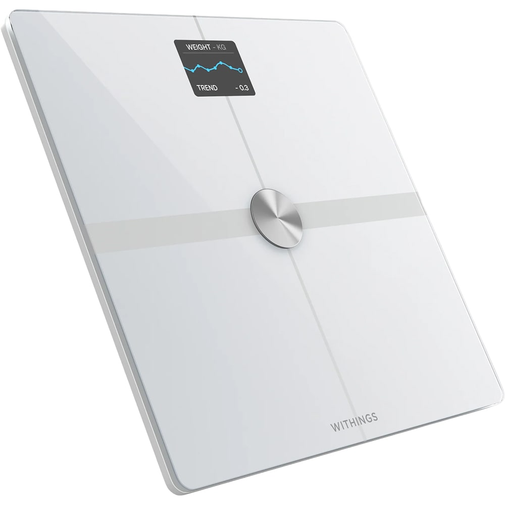 Cantar corporal WITHINGS Body Fit, 200kg, Bluetooth, sticla, alb