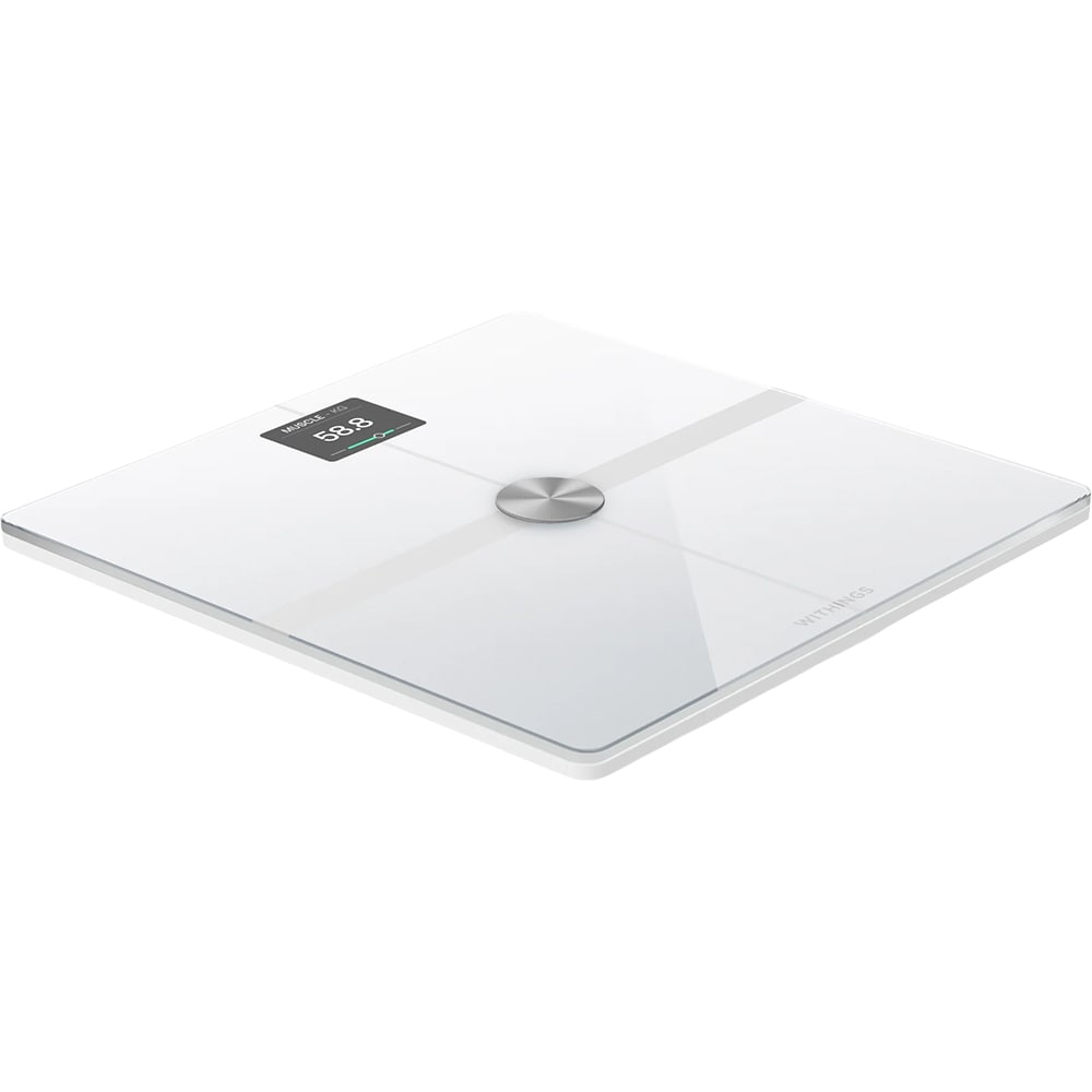 Cantar corporal WITHINGS Body Fit, 200kg, Bluetooth, sticla, alb