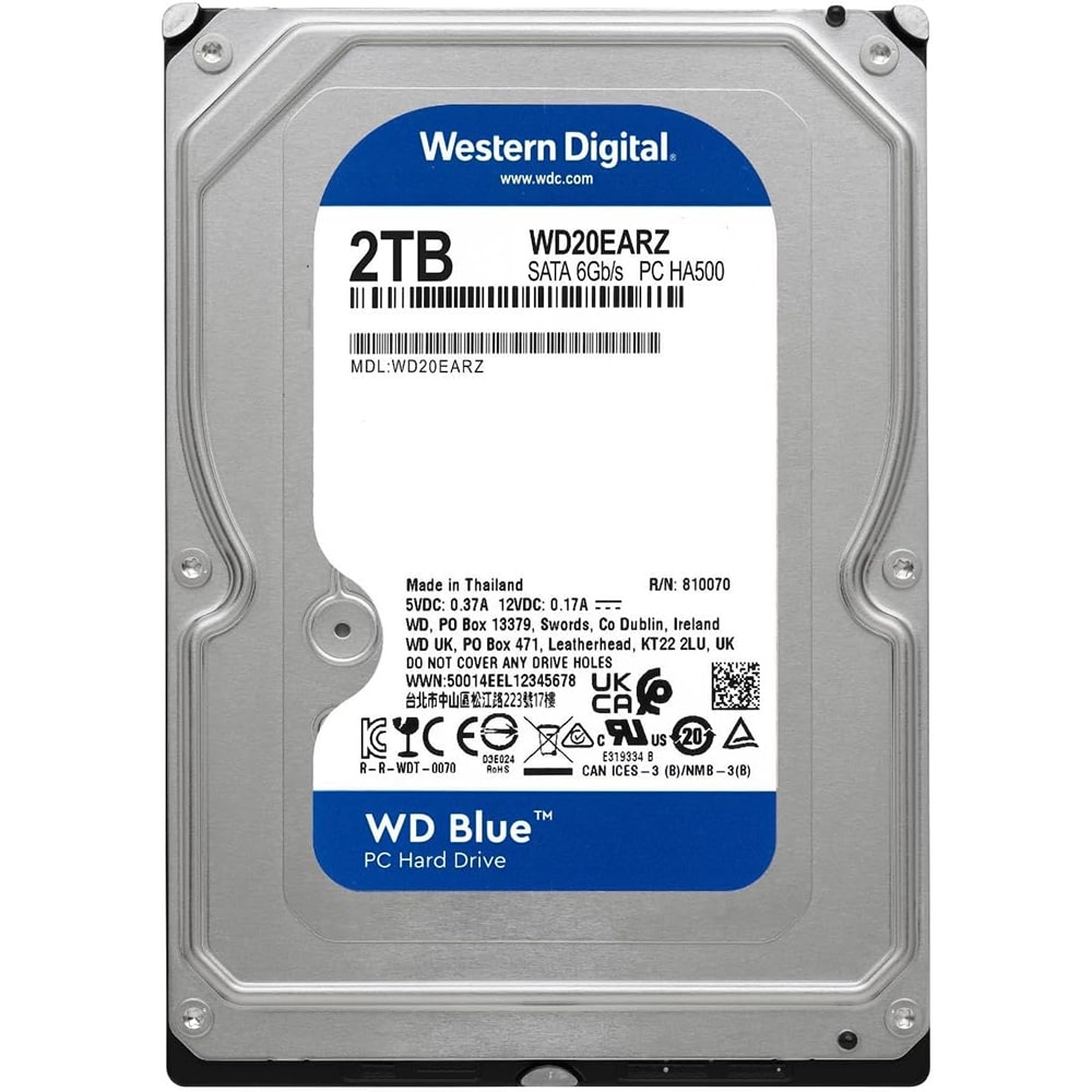 Hard Disk desktop WD Blue, 2TB, 5400 RPM, SATA 3, 64MB, WD20EARZ