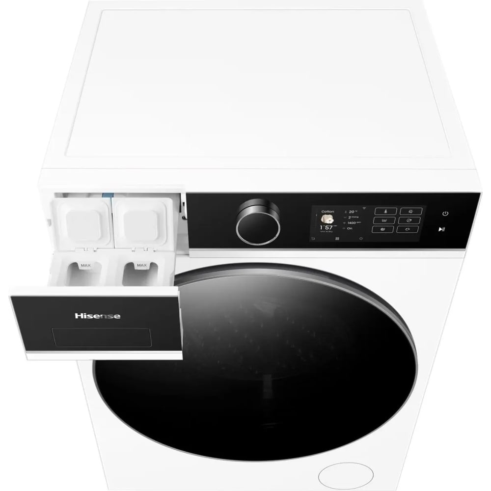 Masina de spalat rufe frontala cu uscator HISENSE WD5I1045BWQ, Steam, 10.5/6 kg, 1400rpm, Clasa A/D, Wi-Fi, alb