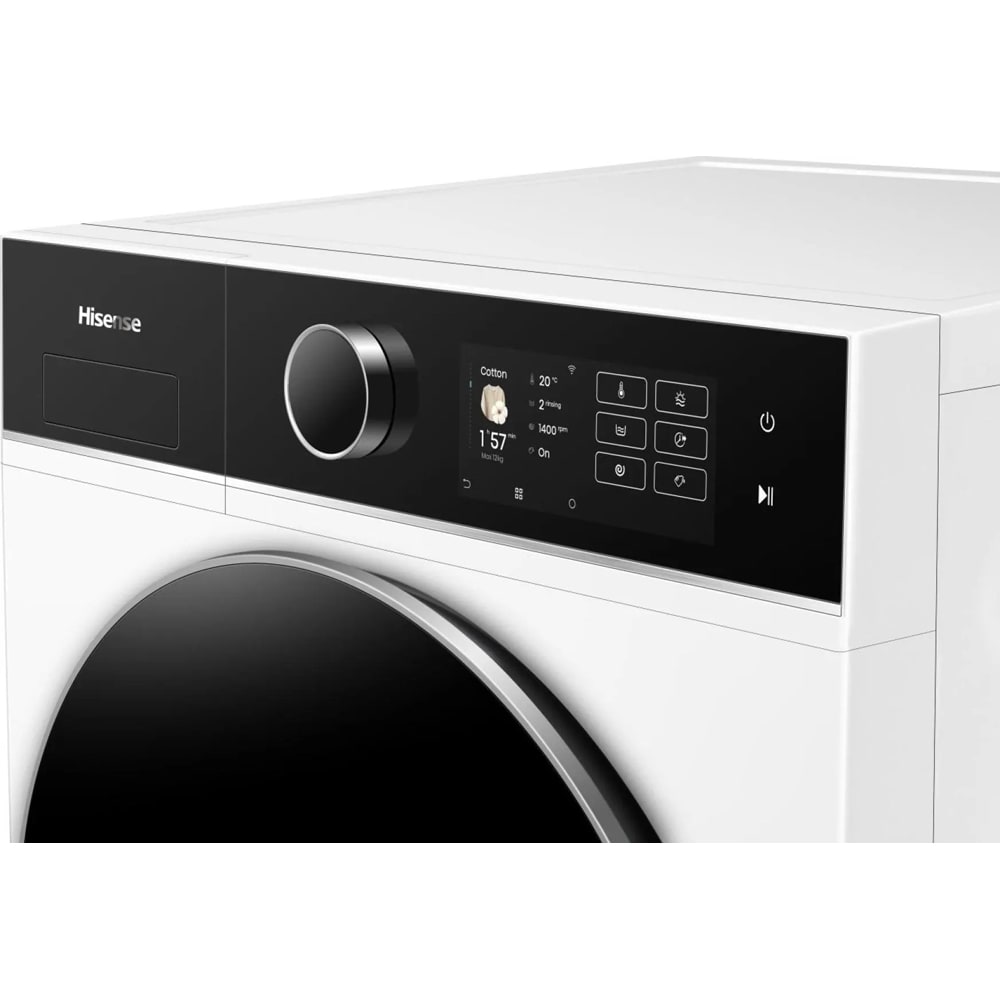 Masina de spalat rufe frontala cu uscator HISENSE WD5I1245BWR, Steam, 12/8 kg, 1400rpm, Clasa A/D, Wi-Fi, alb