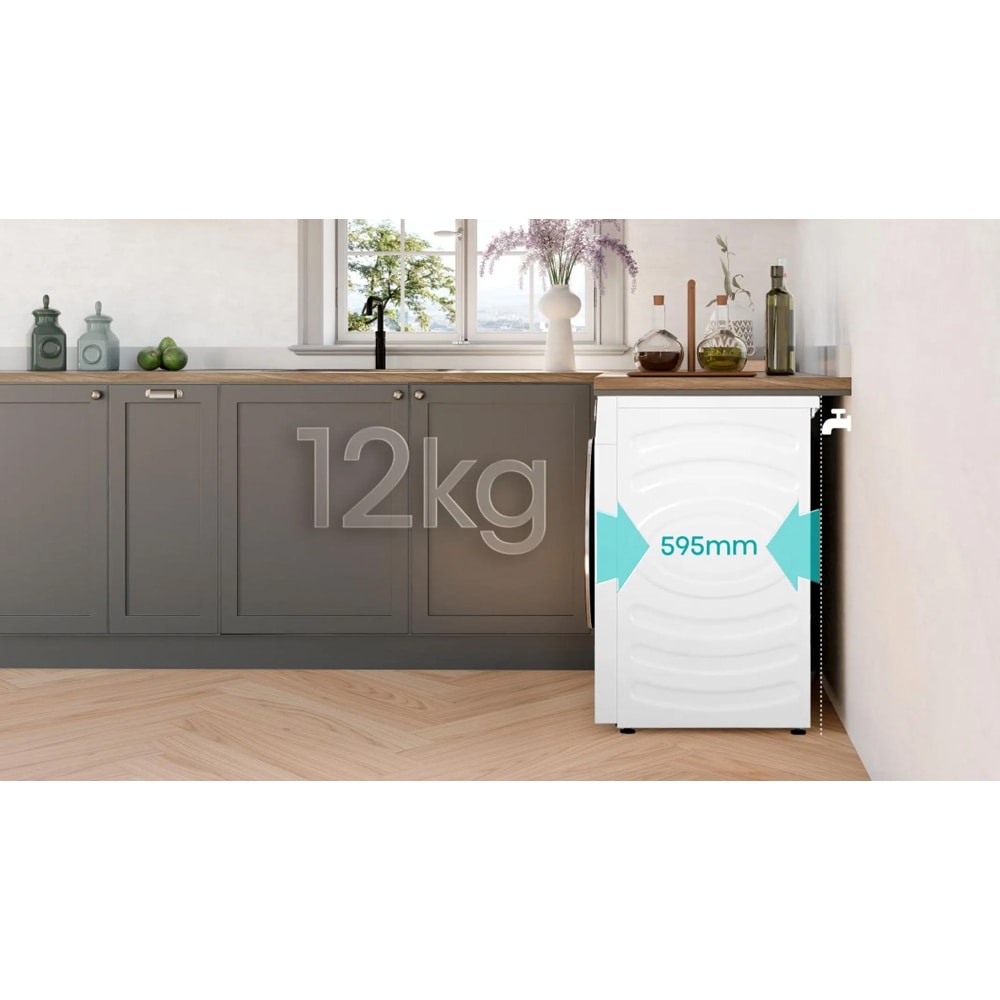Masina de spalat rufe frontala cu uscator HISENSE WD5I1245BWR, Steam, 12/8 kg, 1400rpm, Clasa A/D, Wi-Fi, alb