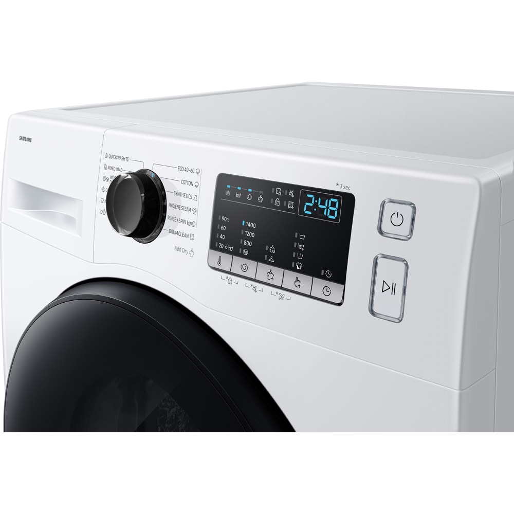 Masina de spalat rufe frontala cu uscator SAMSUNG WD80HG4U04BELE, Bubble Soak, 8/6 kg, 1400rpm, Clasa A/E, alb