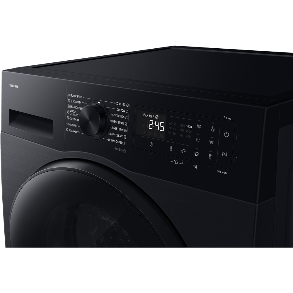 Masina de spalat rufe frontala cu uscator SAMSUNG WD90HG5U34BBLE, AI EcoBubble, 9/6 kg, 1400rpm, Clasa A/D, negru