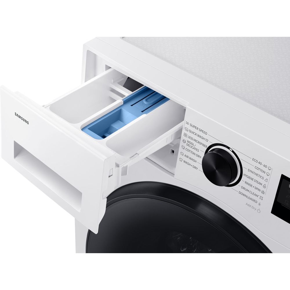 Masina de spalat rufe frontala cu uscator SAMSUNG WD90HG5U34BELE, AI EcoBubble, 9/6 kg, 1400rpm, Clasa A/D, alb