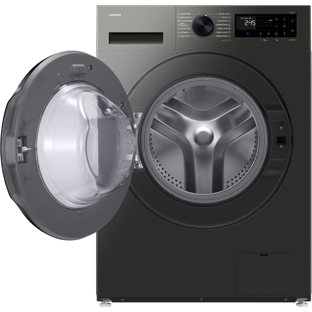 Masina de spalat rufe frontala cu uscator SAMSUNG WD90HG5U34BXLE, AI EcoBubble, 9/6 kg, 1400rpm, Clasa A/D, argintiu
