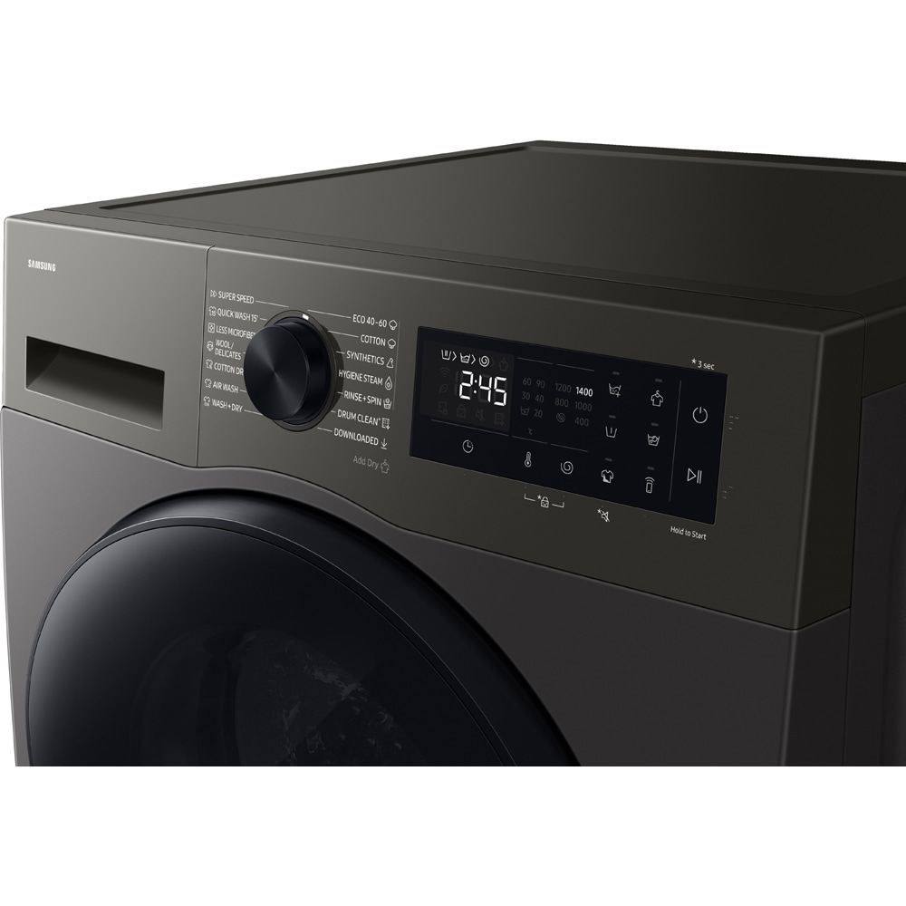 Masina de spalat rufe frontala cu uscator SAMSUNG WD90HG5U34BXLE, AI EcoBubble, 9/6 kg, 1400rpm, Clasa A/D, argintiu