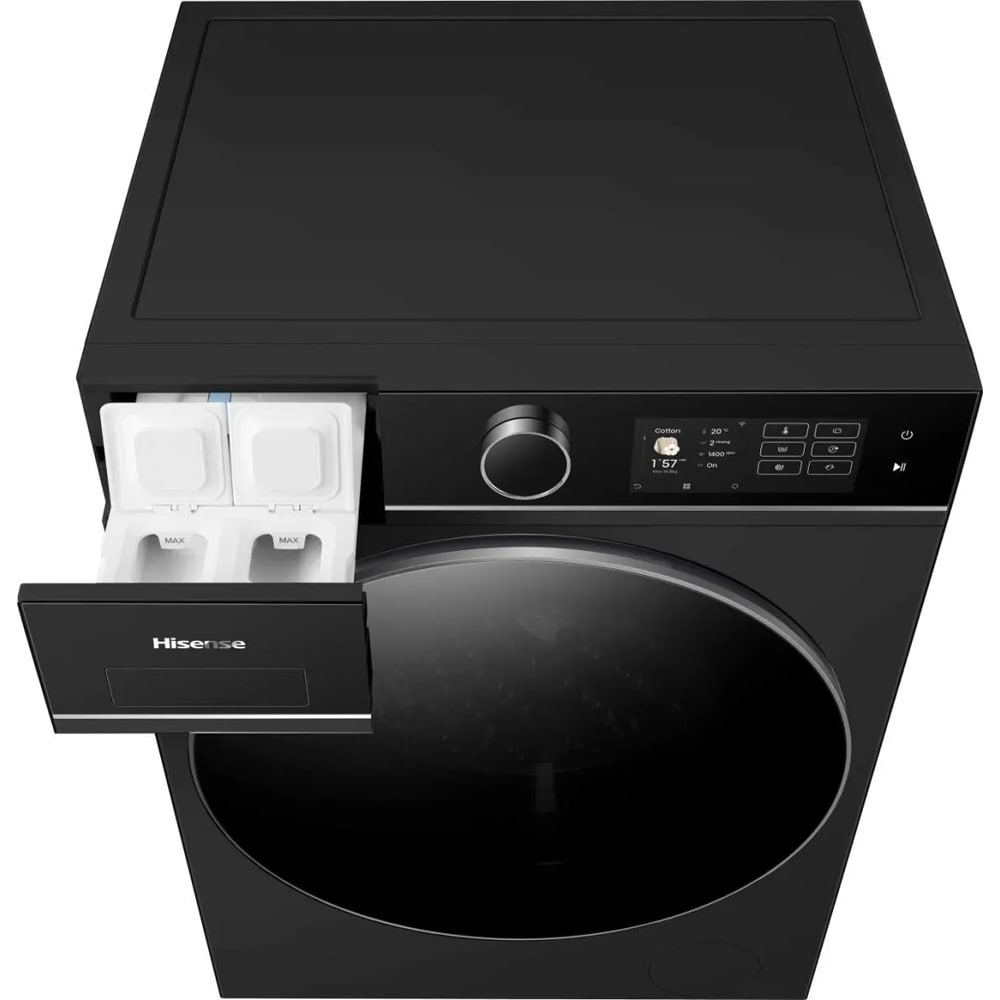 Masina de spalat rufe frontala HISENSE WF5I1045BBQ, Steam, 10.5 kg, 1400rpm, Clasa A, Wi-Fi, negru