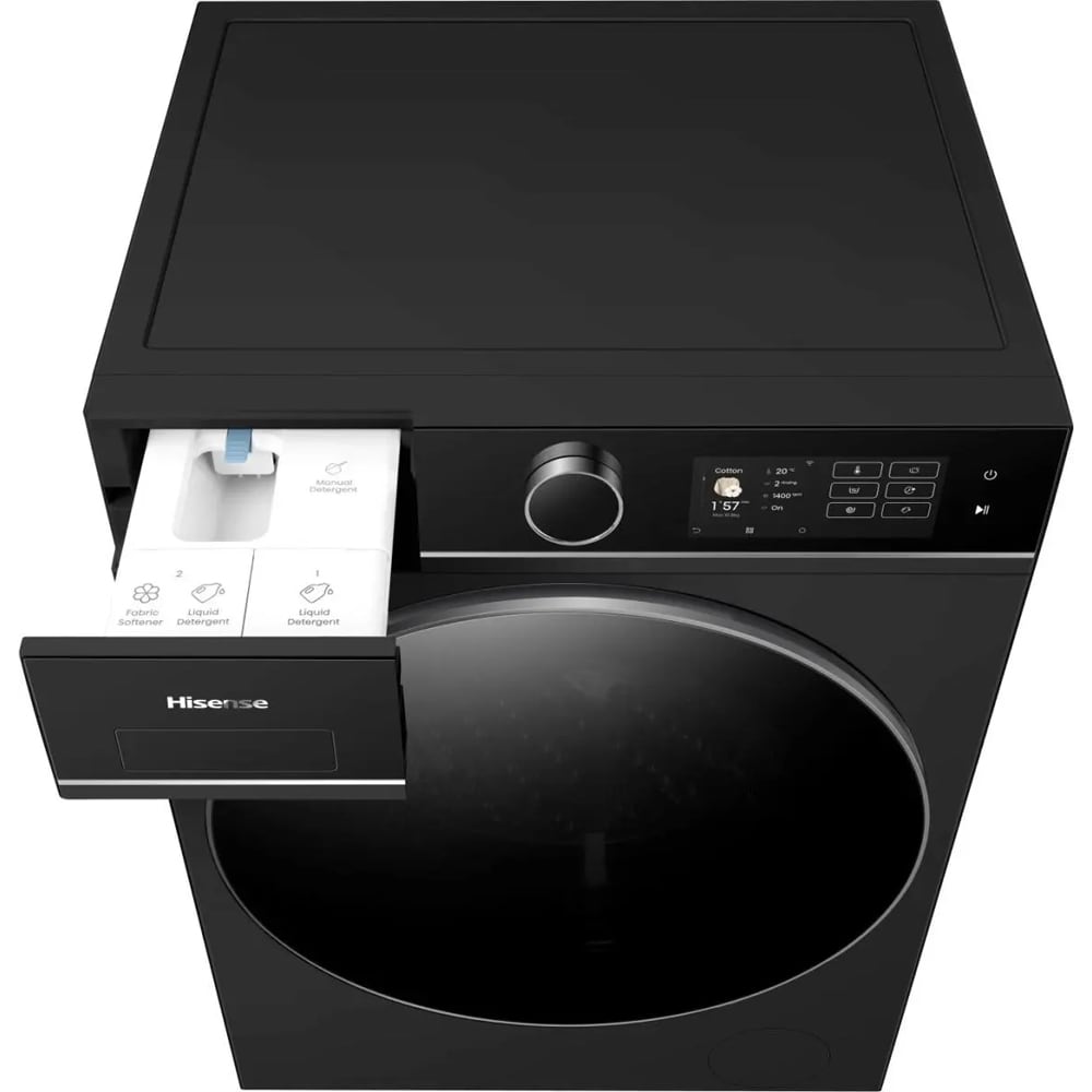 Masina de spalat rufe frontala HISENSE WF5I1045BBQ, Steam, 10.5 kg, 1400rpm, Clasa A, Wi-Fi, negru