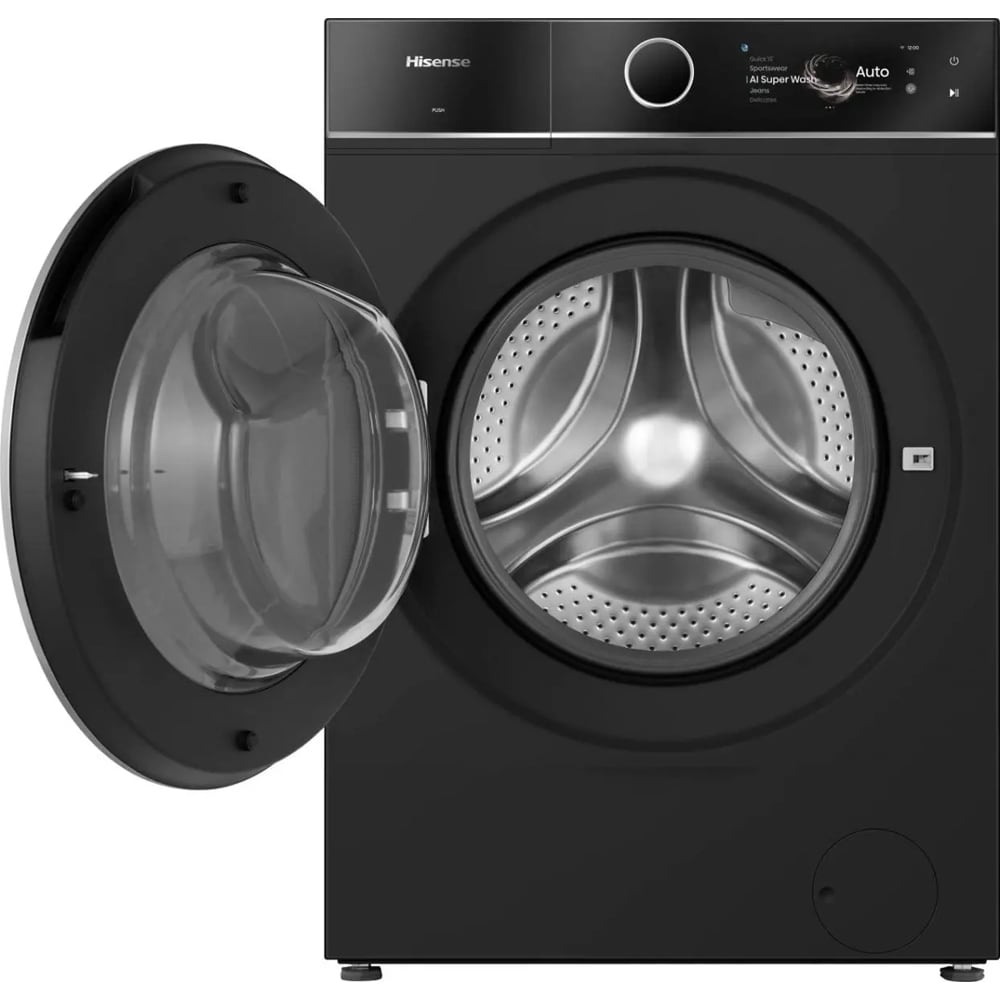 Masina de spalat rufe frontala HISENSE WF7I1248BBR, Steam, 12 kg, 1400rpm, Clasa A, Wi-Fi, negru