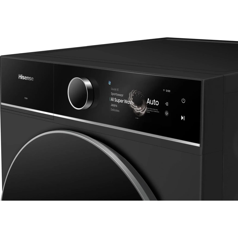 Masina de spalat rufe frontala HISENSE WF7I1248BBR, Steam, 12 kg, 1400rpm, Clasa A, Wi-Fi, negru