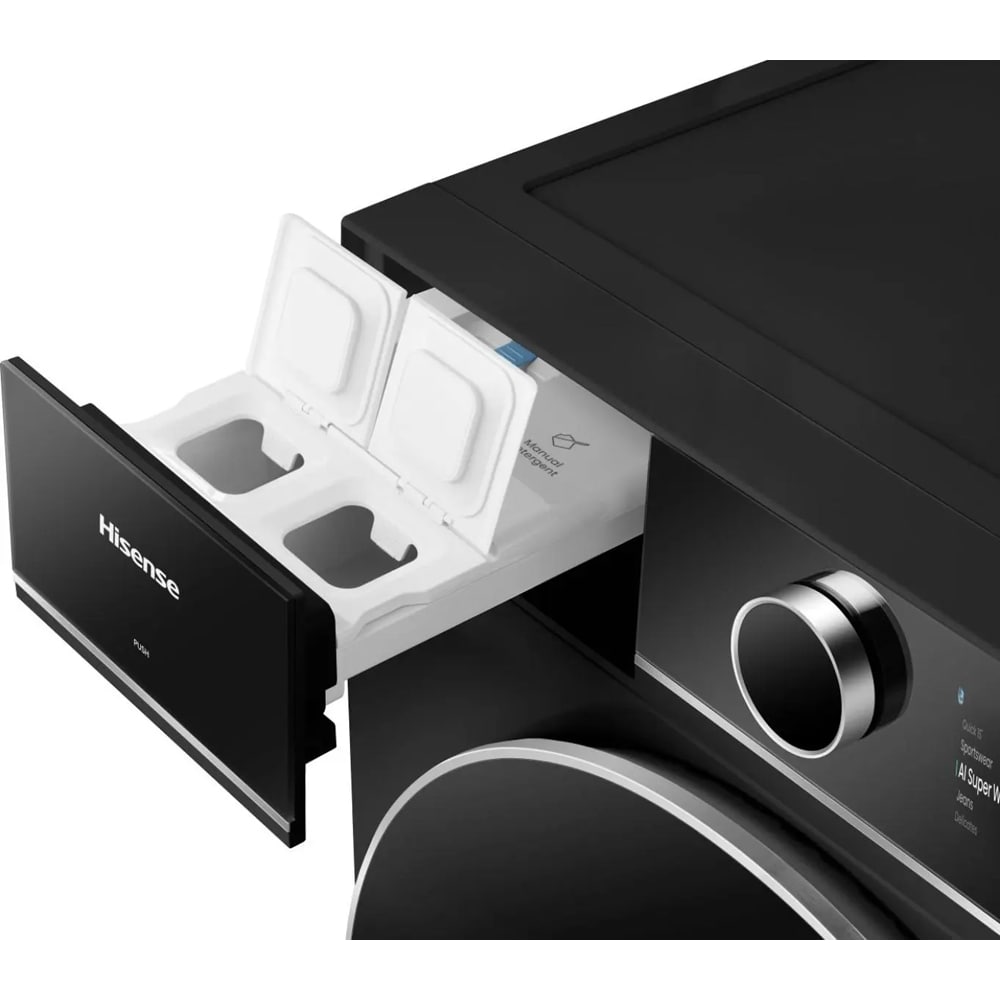 Masina de spalat rufe frontala HISENSE WF7I1248BBR, Steam, 12 kg, 1400rpm, Clasa A, Wi-Fi, negru