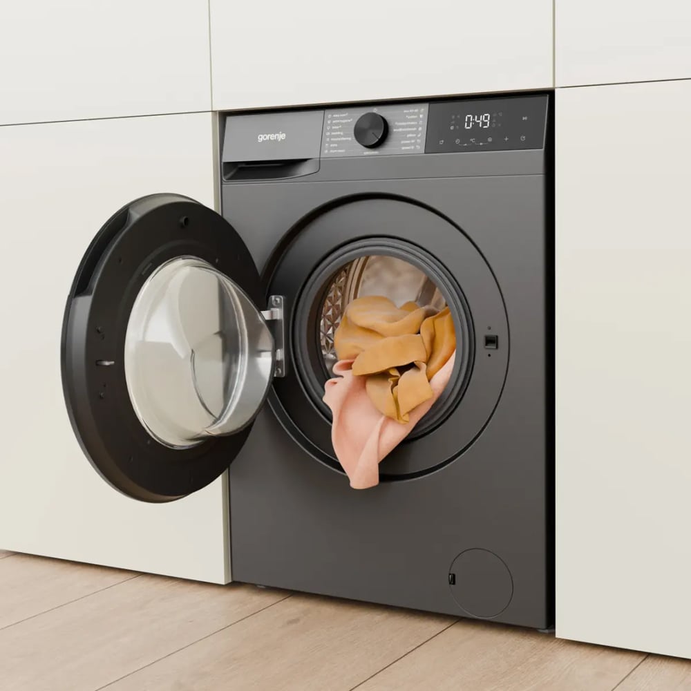 Masina de spalat rufe frontala slim GORENJE WG2PS74A2G, SteamTech 7 kg, 1400rpm, Clasa A, inox