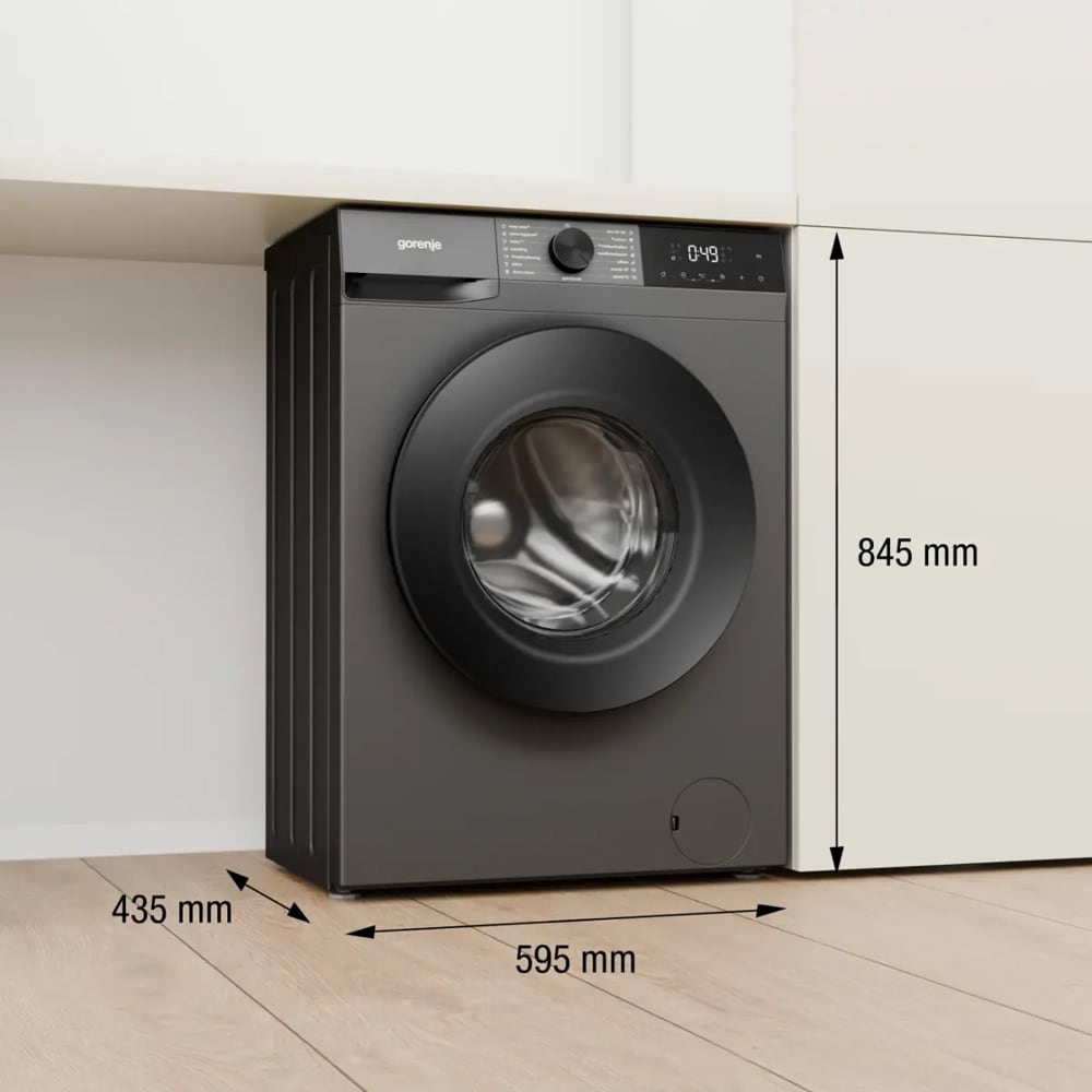 Masina de spalat rufe frontala slim GORENJE WG2PS74A2G, SteamTech 7 kg, 1400rpm, Clasa A, inox