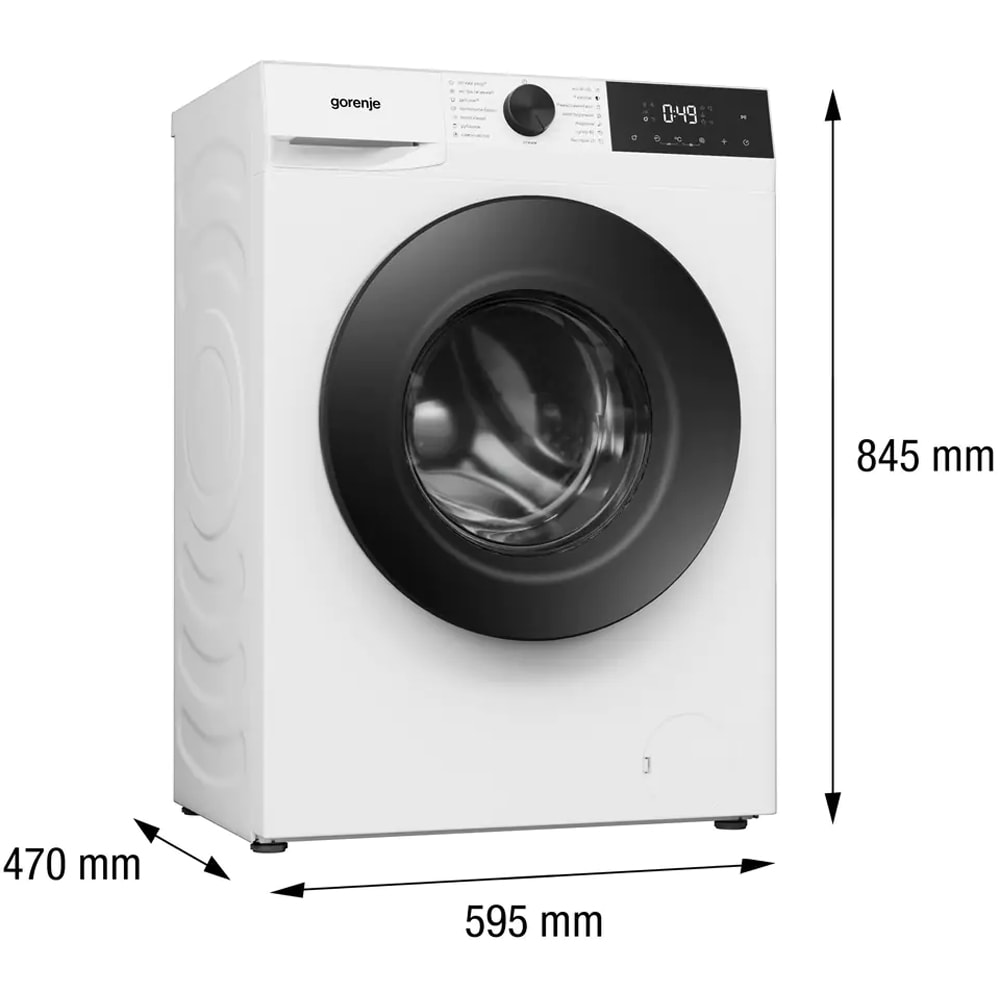 Masina de spalat rufe frontala slim GORENJE WG2PS94A12, SteamTech, 9 kg, 1400rpm, Clasa A, alb