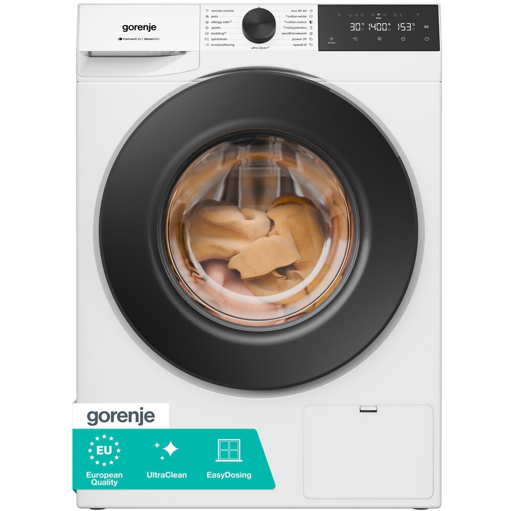 Masina de spalat rufe frontala GORENJE WG484A31, 8 kg, 1400rpm, Clasa A, Wi-Fi, alb