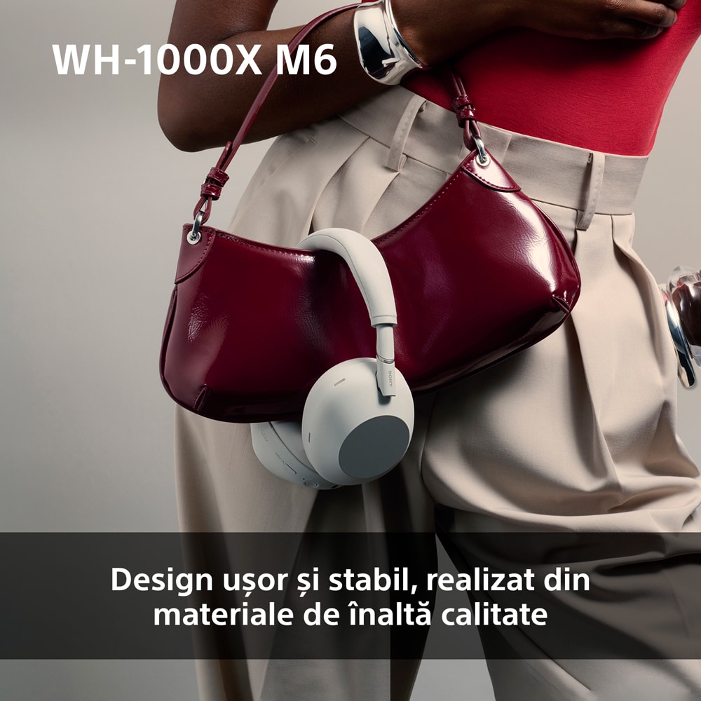 Casti SONY WH-1000XM6, Bluetooth, Over-Ear, Microfon, Noise Cancelling, Sandstone