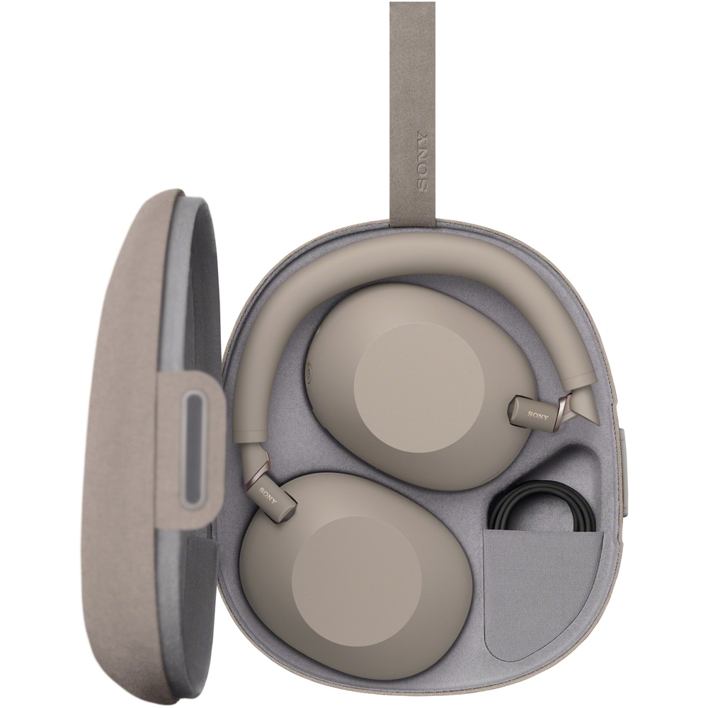 Casti SONY WH-1000XM6, Bluetooth, Over-Ear, Microfon, Noise Cancelling, Sandstone
