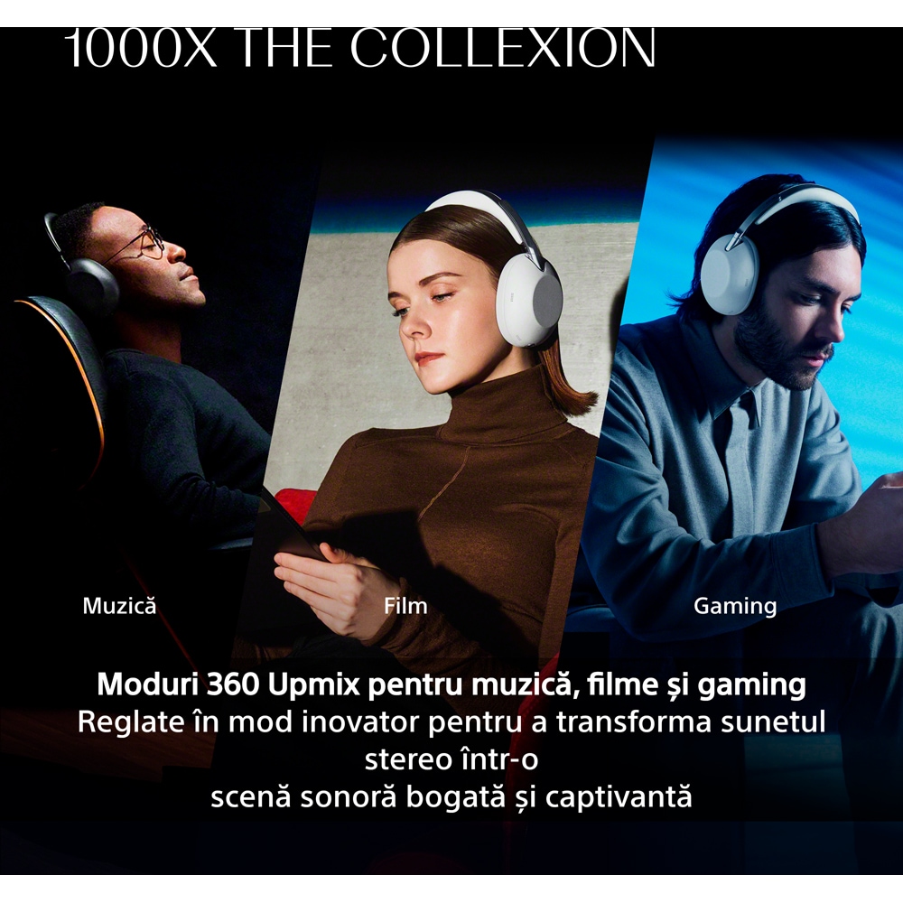 Casti SONY WH-1000XXB The Collexion, Bluetooth, Over-Ear, Microfon, Noise Cancelling, negru