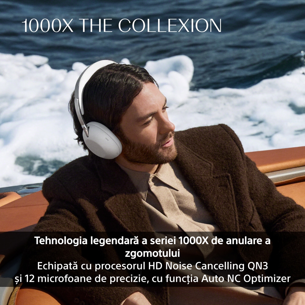 Casti SONY WH-1000XXB The Collexion, Bluetooth, Over-Ear, Microfon, Noise Cancelling, negru