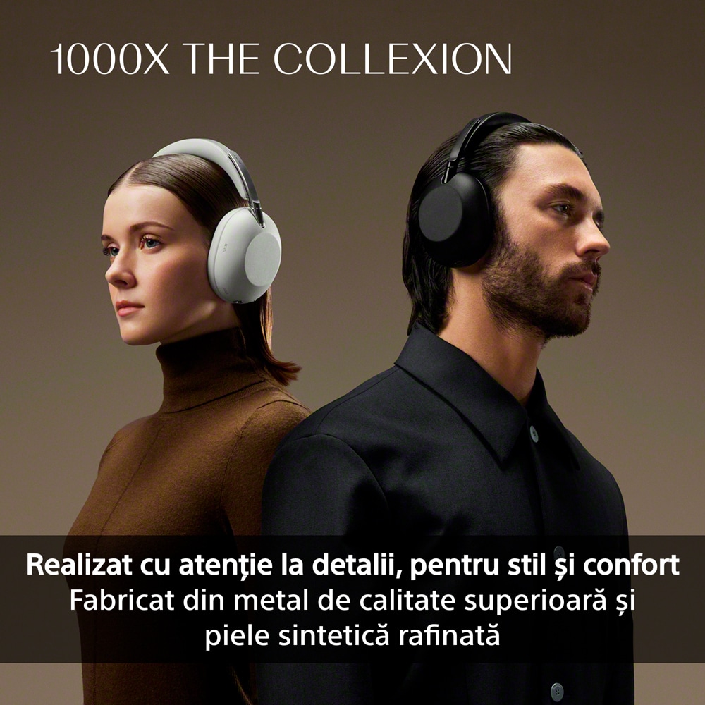 Casti SONY WH-1000XXW The Collexion, Bluetooth, Over-Ear, Microfon, Noise Cancelling, Platinum