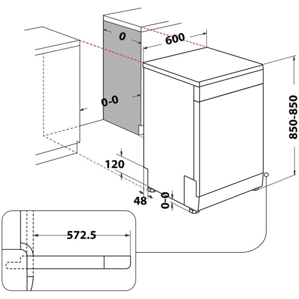 Masina de spalat vase independenta WHIRLPOOL WH2FFC14BN6X, 14 seturi, 9 programe, 60 cm, Clasa C, inox