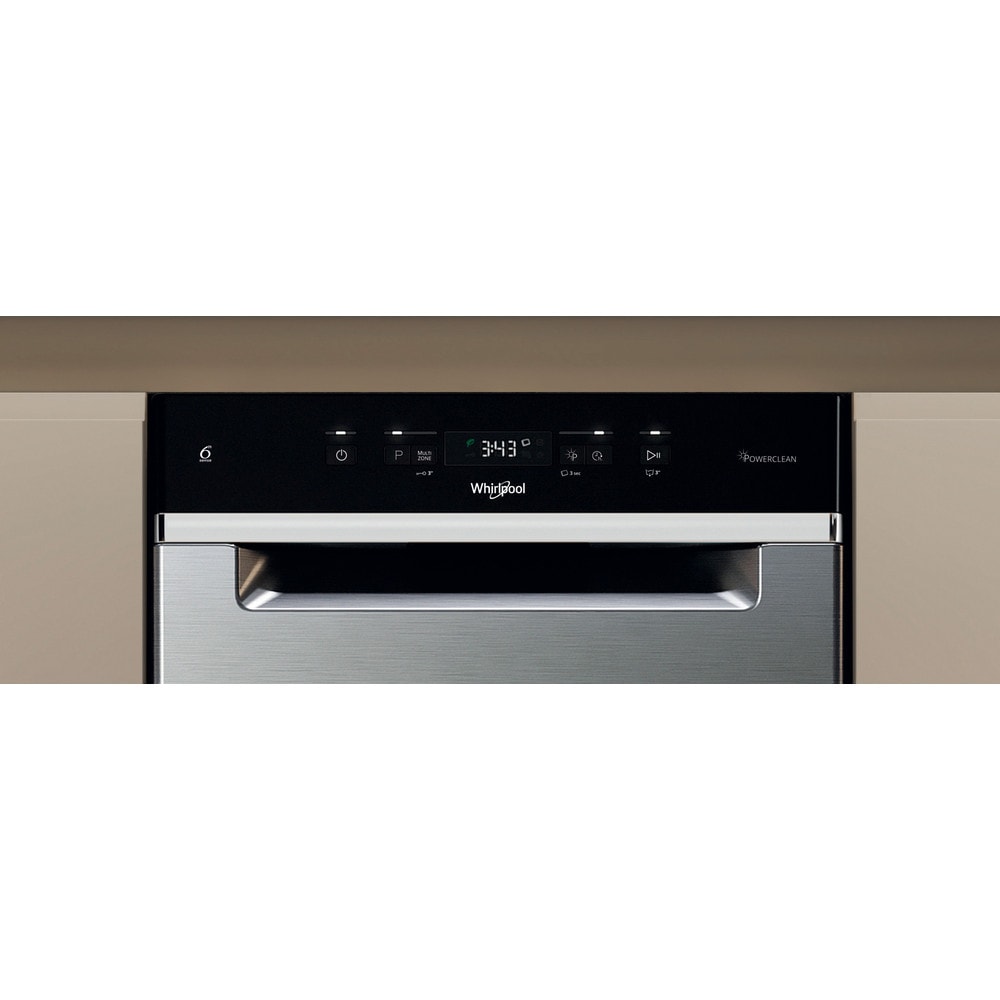 Masina de spalat vase incorporabila WHIRLPOOL WH3UC10BS7A0X, 6th Sense, 10 seturi, 9 programe, 45 cm, Clasa C, inox