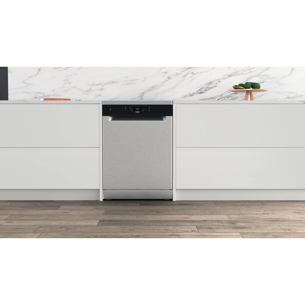 Masina de spalat vase independenta WHIRLPOOL WH4FFA14BN6X, 6th Sense, 14 seturi, 8 programe, 60 cm, Clasa A, inox