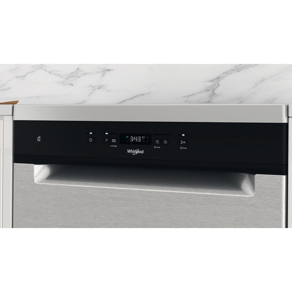 Masina de spalat vase independenta WHIRLPOOL WH4FFA14BN6X, 6th Sense, 14 seturi, 8 programe, 60 cm, Clasa A, inox