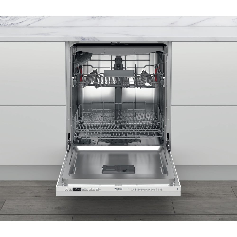 Masina de spalat vase incorporabila WHIRLPOOL WH4IFC14BN6, 6th Sense, 14 seturi, 8 programe, 60 cm, Clasa C, panou comanda alb