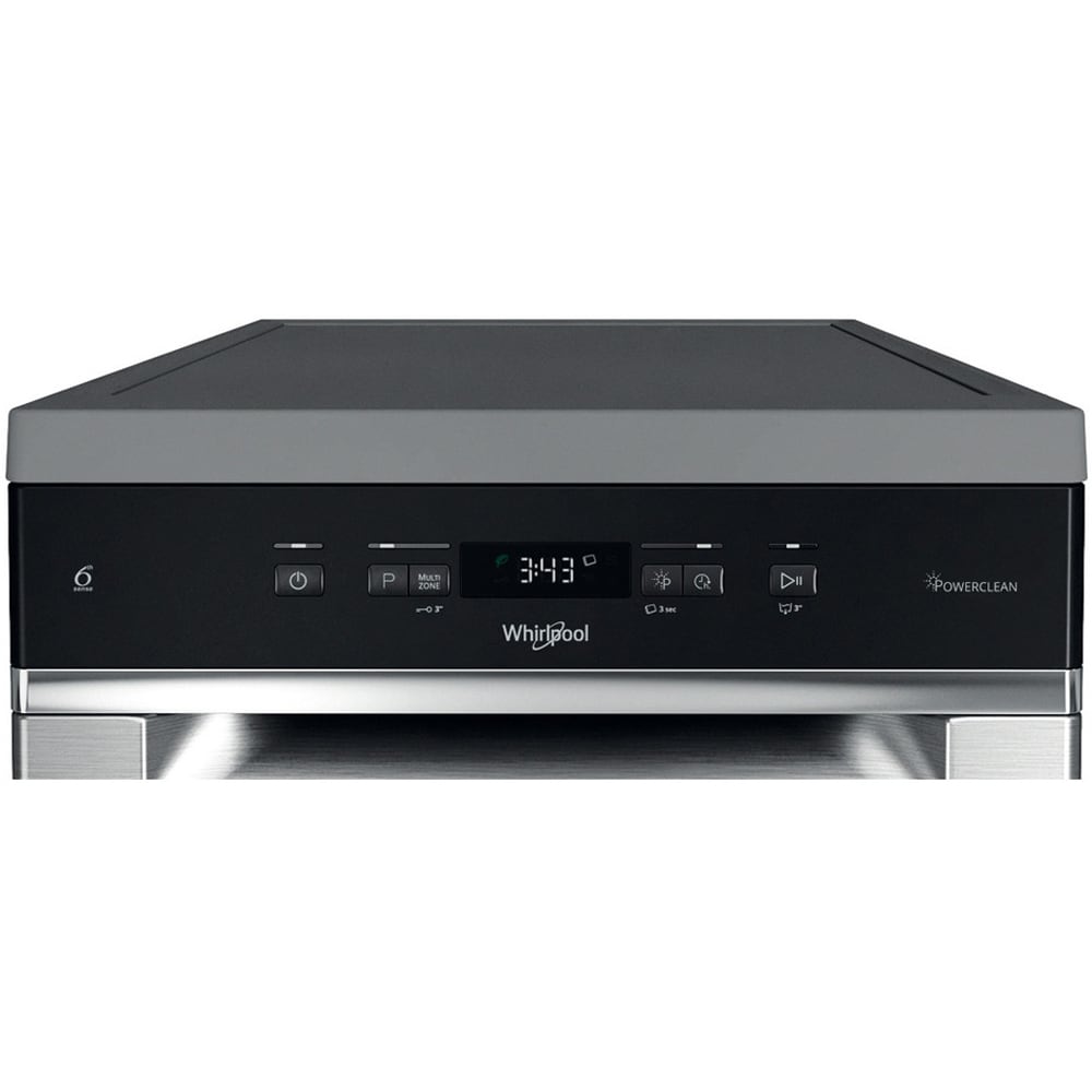 Masina de spalat vase independenta WHIRLPOOL WH6FC11BS7A0X, 6th Sense, 11 seturi, 9 programe, 45 cm, Clasa C, inox
