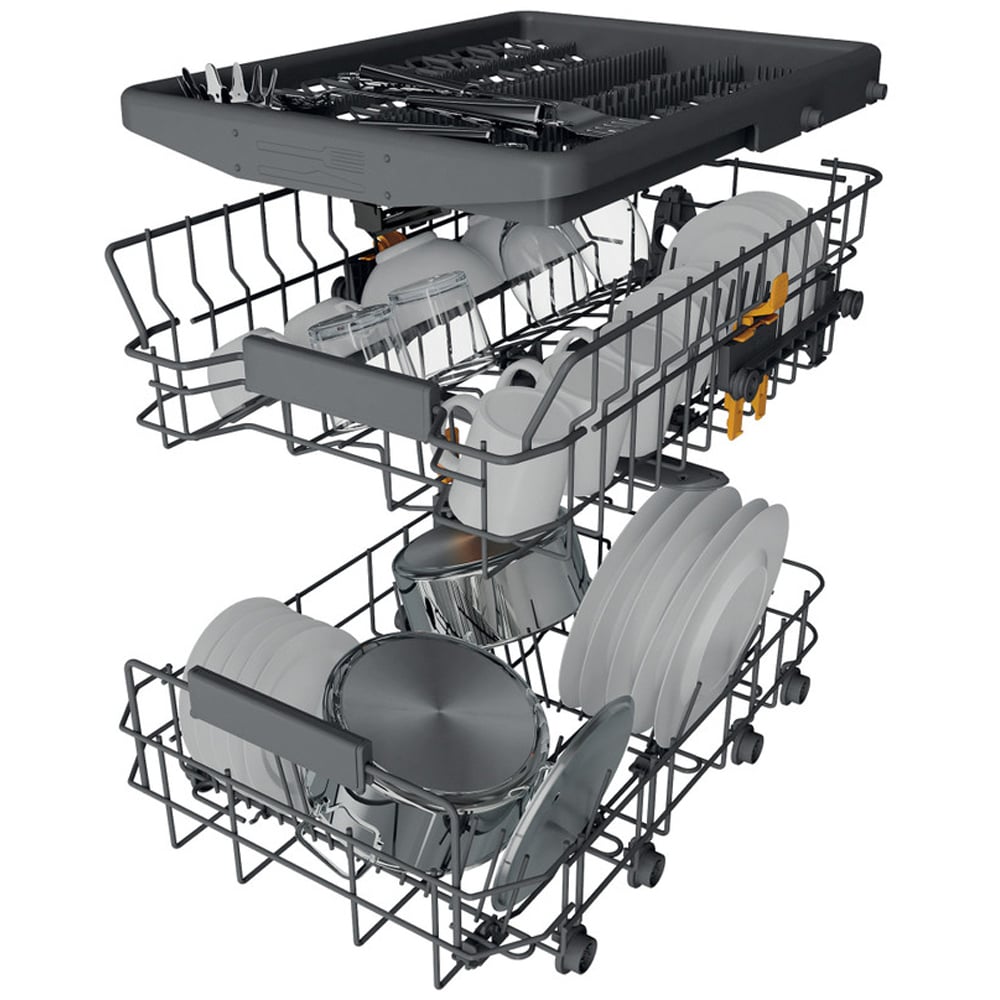 Masina de spalat vase independenta WHIRLPOOL WH6FC11BS7A0X, 6th Sense, 11 seturi, 9 programe, 45 cm, Clasa C, inox