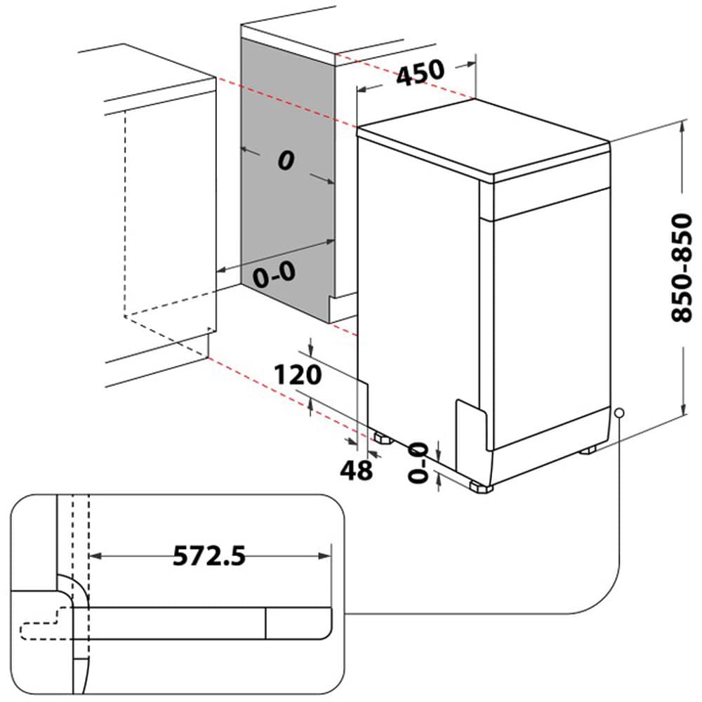 Masina de spalat vase independenta WHIRLPOOL WH6FC11BS7A0X, 6th Sense, 11 seturi, 9 programe, 45 cm, Clasa C, inox