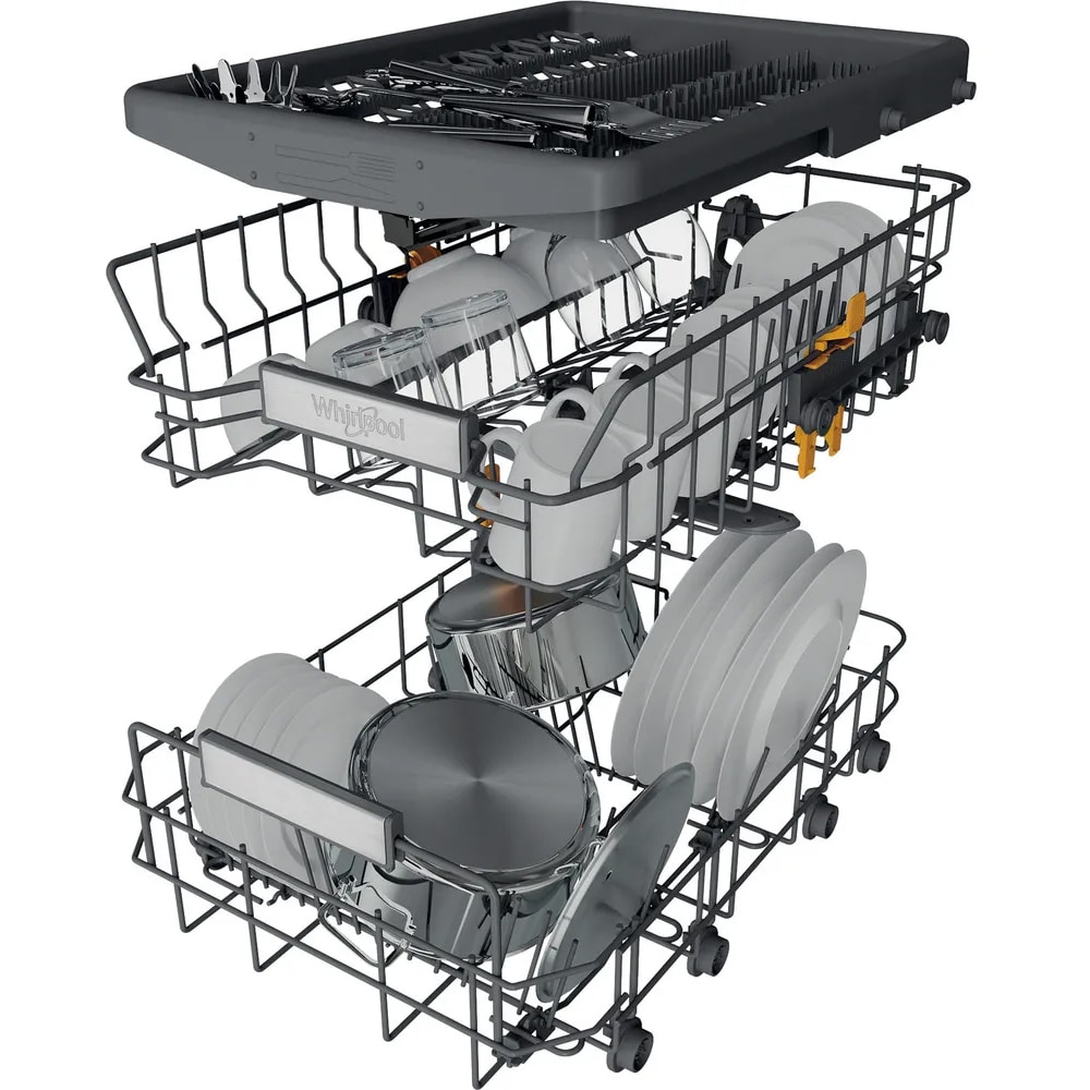 Masina de spalat vase incorporabila WHIRLPOOL WH6IB10BS7LA0, 6th Sense, 10 seturi, 9 programe, 45 cm, Clasa B, panou comanda inox