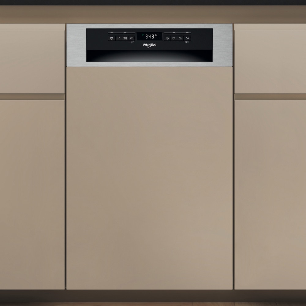 Masina de spalat vase incorporabila WHIRLPOOL WH6PB10BS7A0, 10 seturi, 9 programe, 45 cm, Clasa B, panou comanda inox