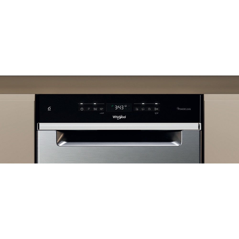 Masina de spalat vase incorporabila WHIRLPOOL WH6UB10BS7A0X, 6th Sense, 10 seturi, 9 programe, 45 cm, Clasa B, inox