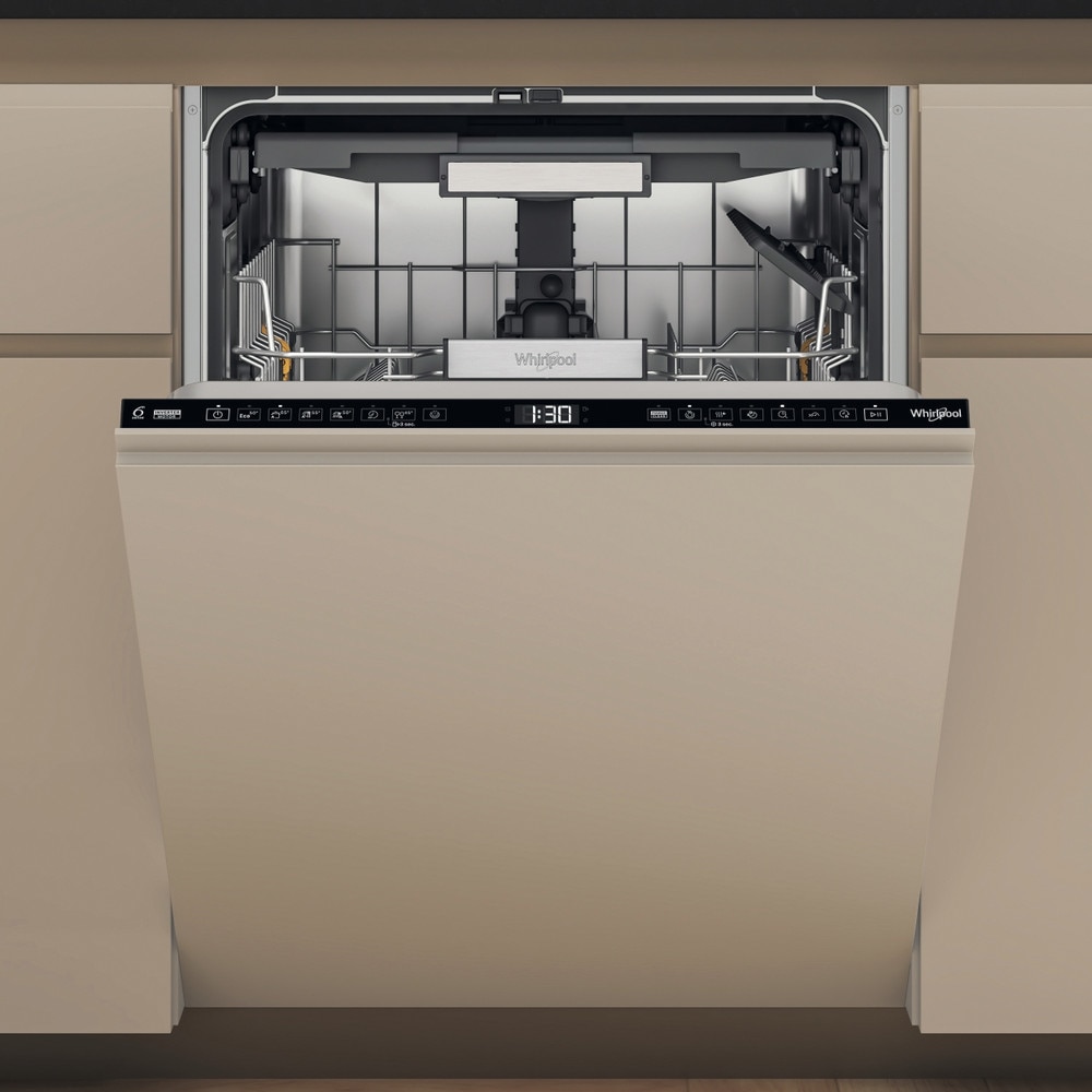 Masina de spalat vase incorporabila WHIRLPOOL WH7IA15AM3LS0, 6th Sense, 15 seturi, 8 programe, 60 cm, Clasa A, panou comanda negru