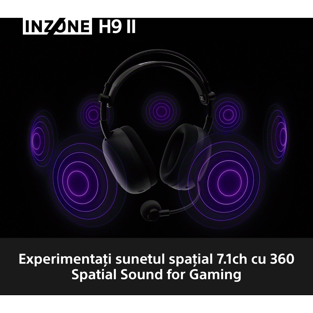 Casti Gaming Wireless SONY INZONE H9 II WH-G910NW, 7.1, multiplatforma, Noise Cancelling, alb