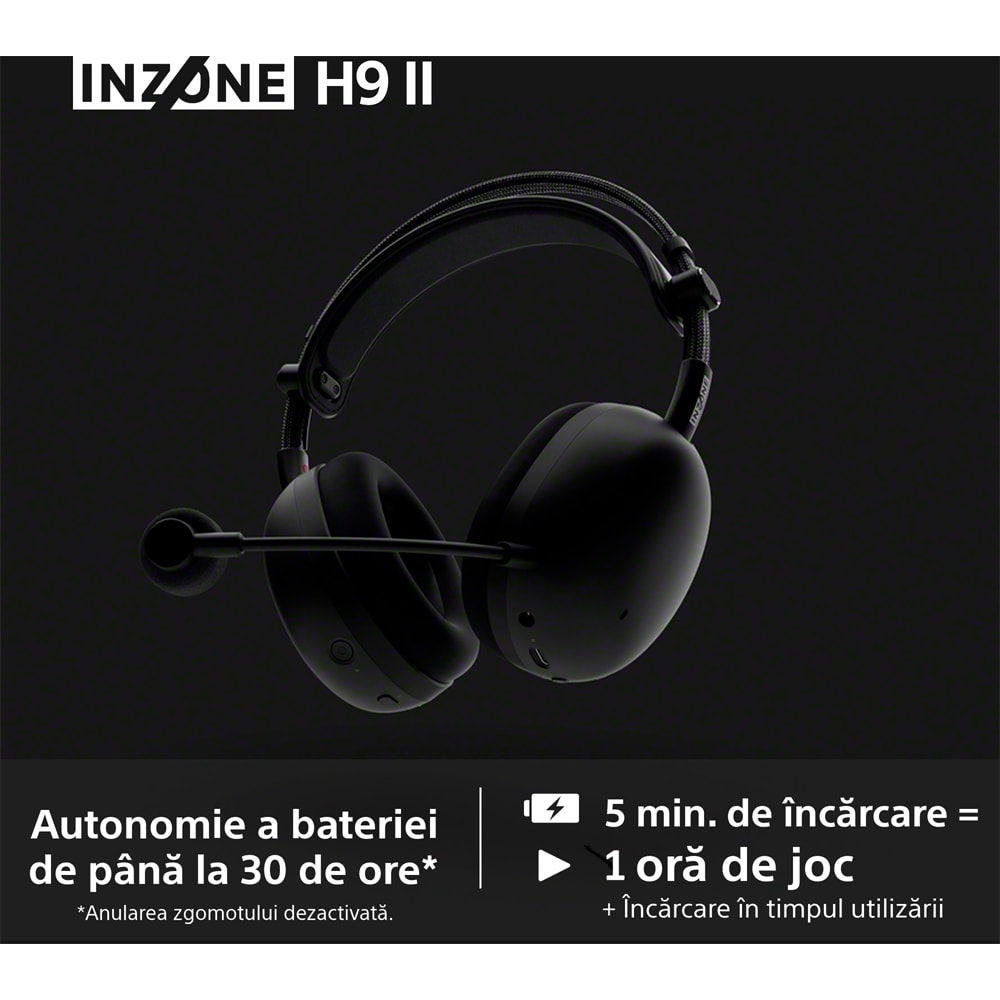 Casti Gaming Wireless SONY INZONE H9 II WH-G910NW, 7.1, multiplatforma, Noise Cancelling, alb