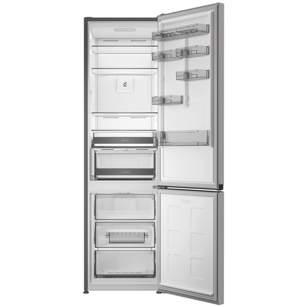 Combina frigorifica WHIRLPOOL WHK 22412 X5EA, No Frost, 6th Sense, 415 l, H 203.5 cm, Clasa D, argintiu