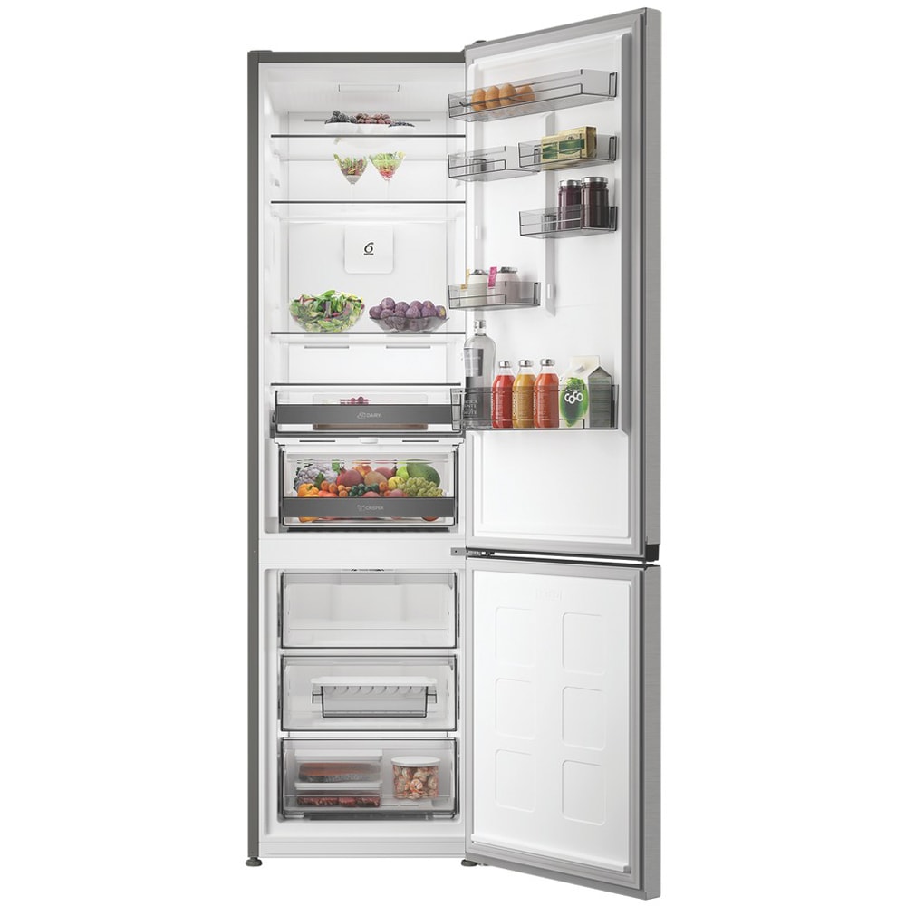Combina frigorifica WHIRLPOOL WHK 22412 X5EA, No Frost, 6th Sense, 415 l, H 203.5 cm, Clasa D, argintiu