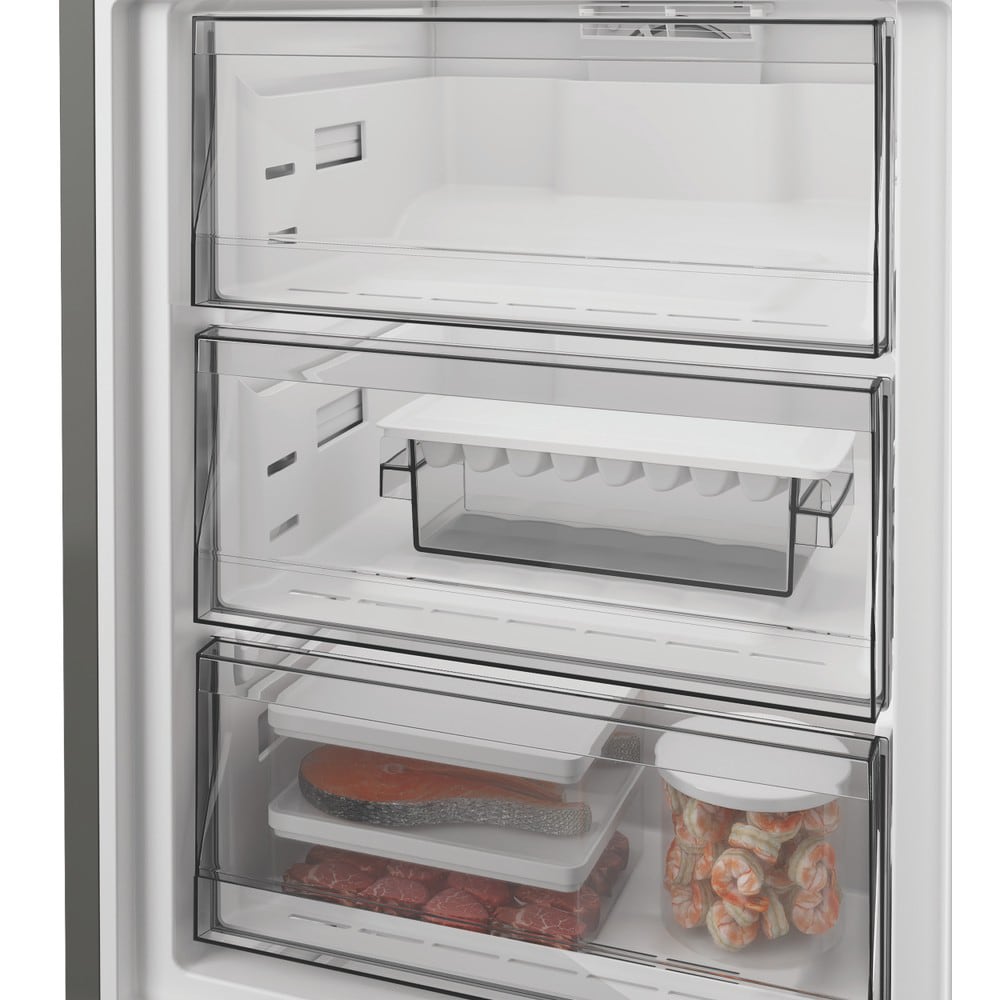 Combina frigorifica WHIRLPOOL WHK 22412 X5EA, No Frost, 6th Sense, 415 l, H 203.5 cm, Clasa D, argintiu