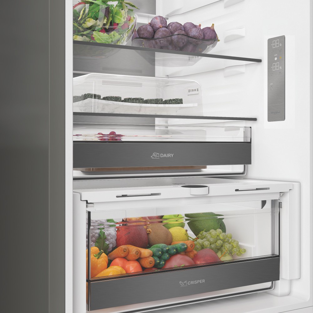 Combina frigorifica WHIRLPOOL WHK 22414 XBR8EA, No Frost, 6th Sense, 415 l, H 203.5 cm, Clasa A, dark inox