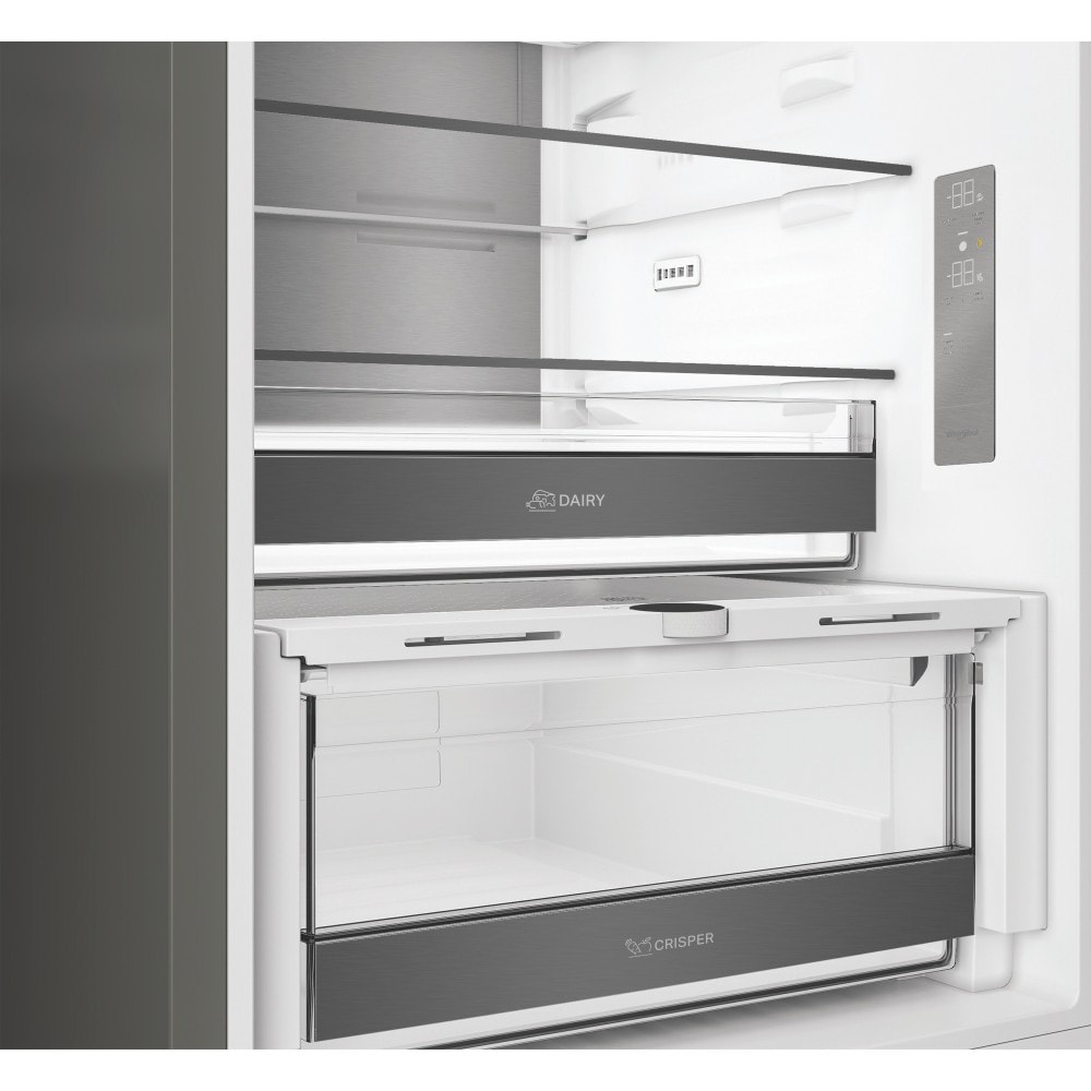 Combina frigorifica WHIRLPOOL WHK 22414 XBR8EA, No Frost, 6th Sense, 415 l, H 203.5 cm, Clasa A, dark inox
