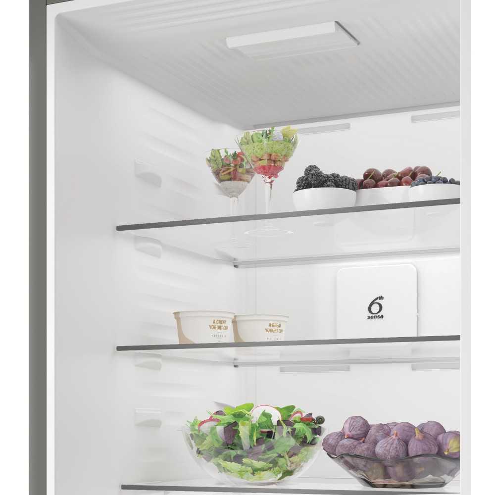 Combina frigorifica WHIRLPOOL WHK 26373 X6EA, No Frost, 6th Sense, 370 l, H 186.5 cm, Clasa C, argintiu