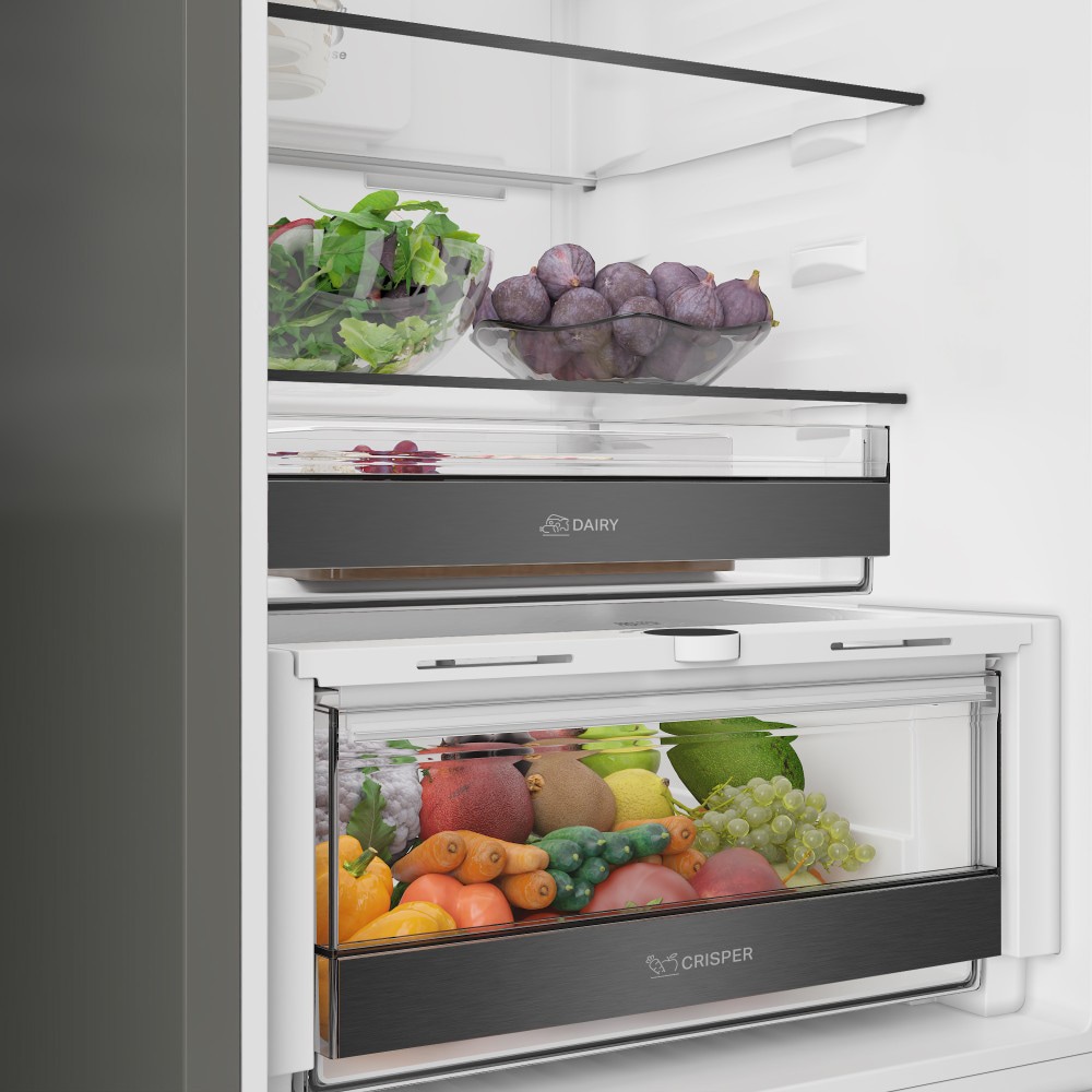 Combina frigorifica WHIRLPOOL WHK 26373 X6EA, No Frost, 6th Sense, 370 l, H 186.5 cm, Clasa C, argintiu