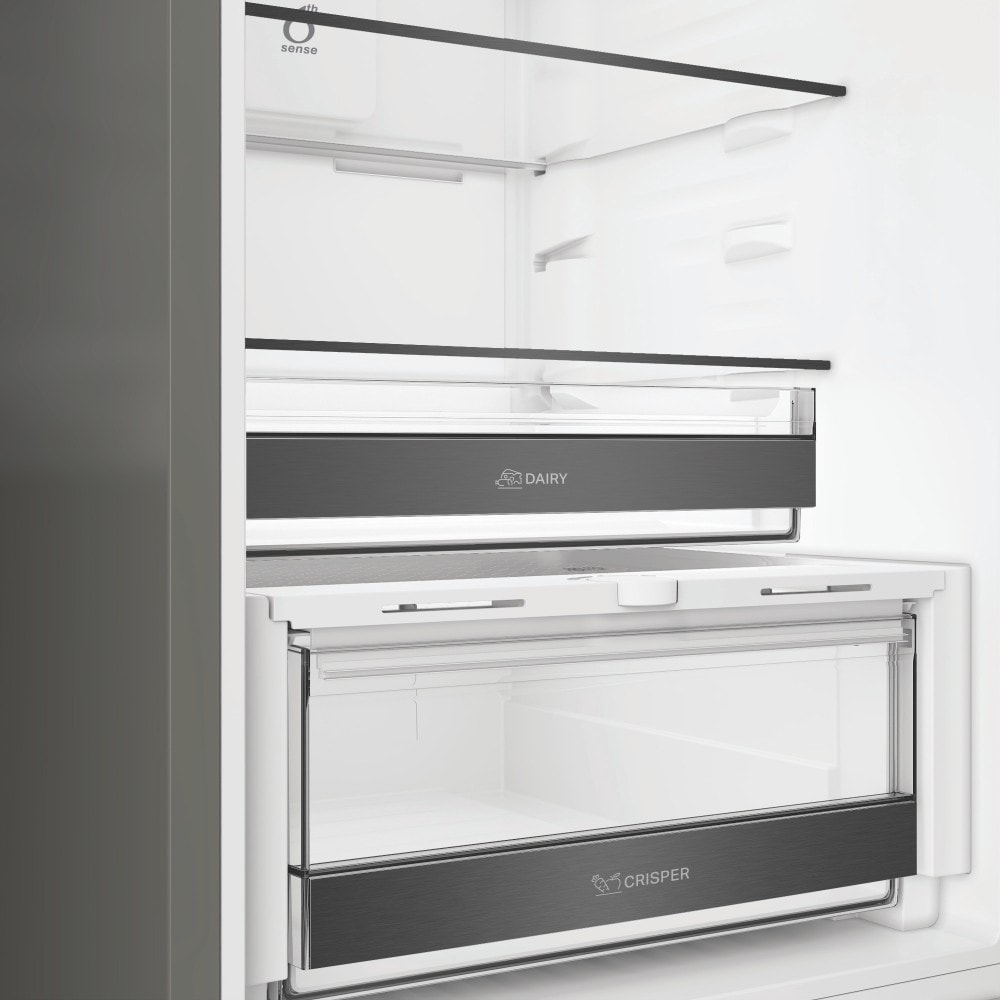 Combina frigorifica WHIRLPOOL WHK 26373 X6EA, No Frost, 6th Sense, 370 l, H 186.5 cm, Clasa C, argintiu