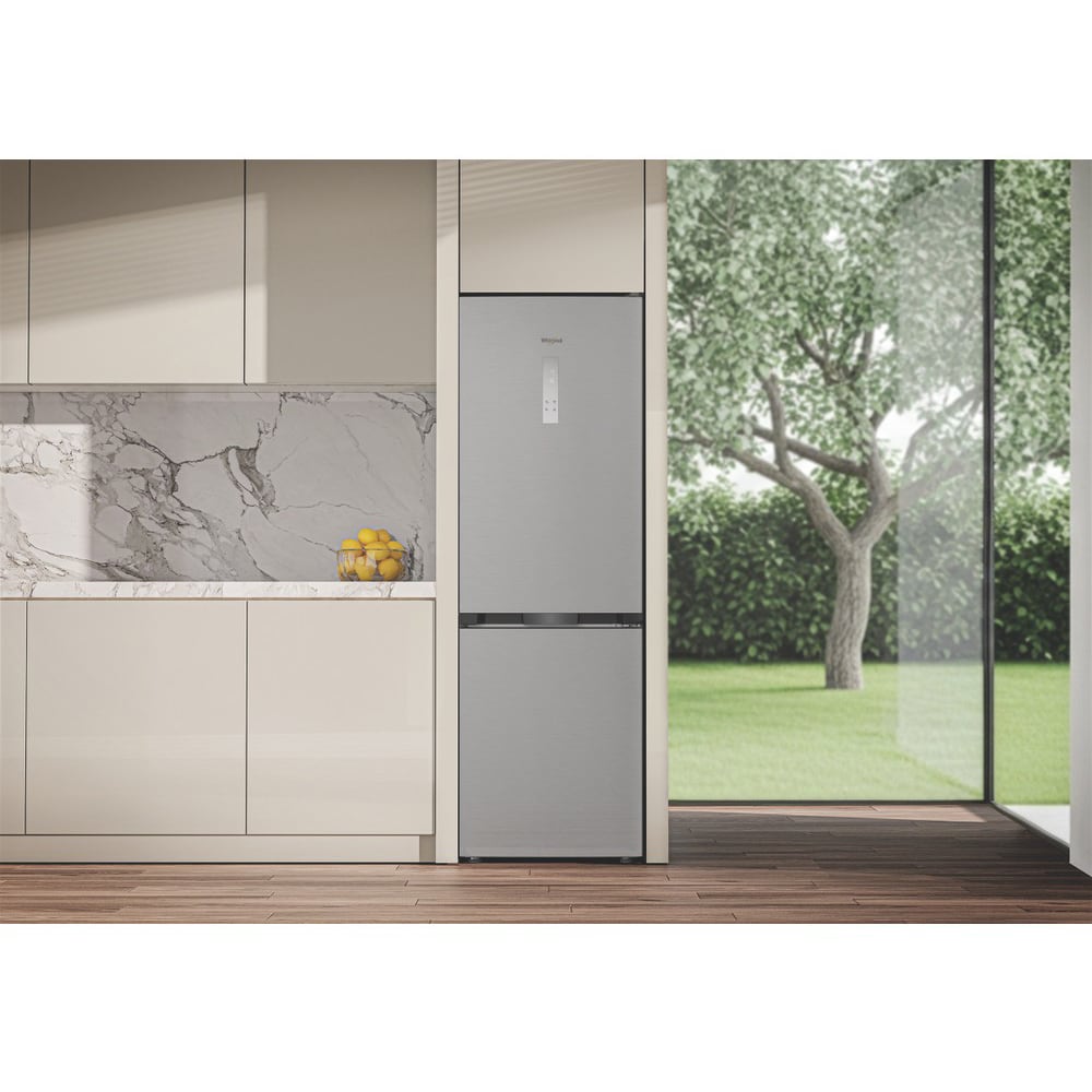 Combina frigorifica WHIRLPOOL WHK 26373 X6EA, No Frost, 6th Sense, 370 l, H 186.5 cm, Clasa C, argintiu