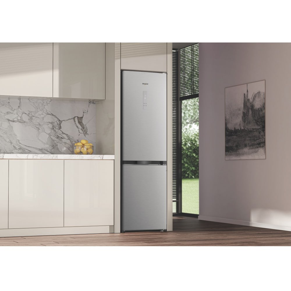 Combina frigorifica WHIRLPOOL WHK 26373 X6EA, No Frost, 6th Sense, 370 l, H 186.5 cm, Clasa C, argintiu