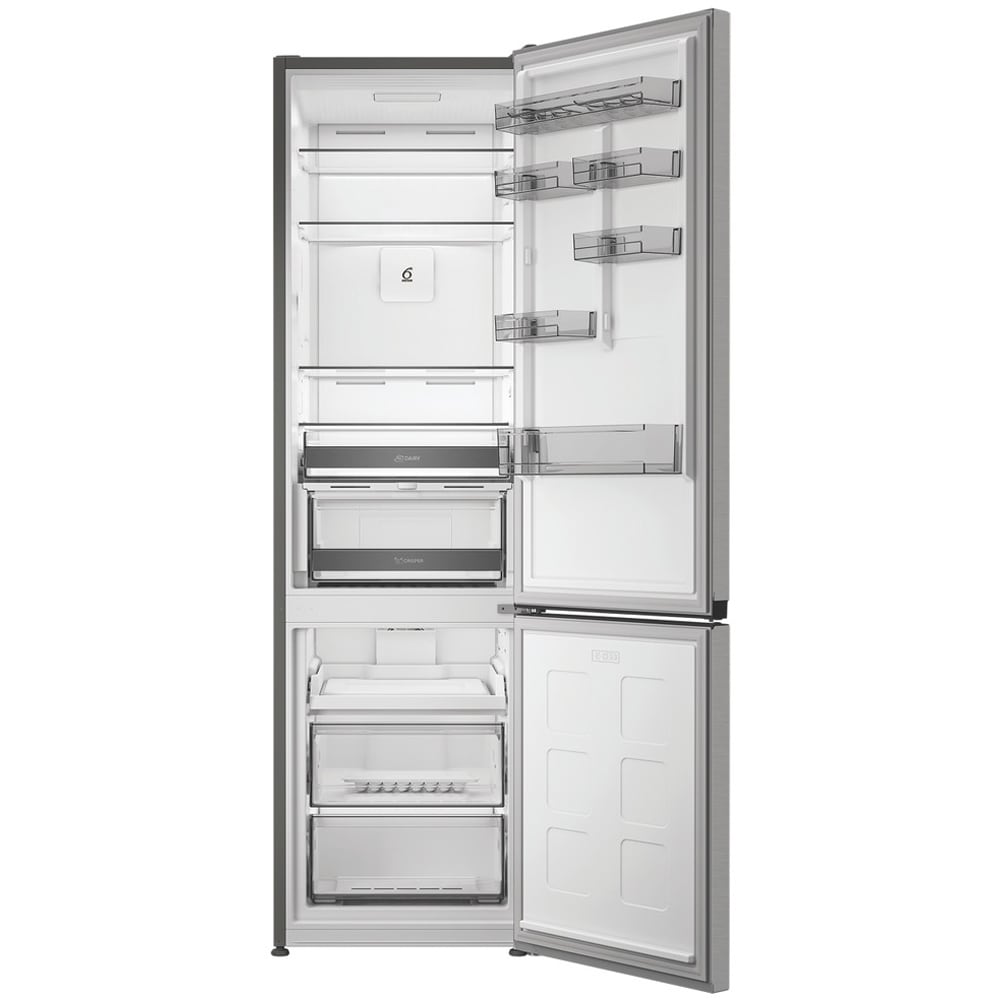 Combina frigorifica WHIRLPOOL WHK 26413 X6EA1, No Frost, 6th Sense, 415 l, H 203.5 cm, Clasa C, argintiu